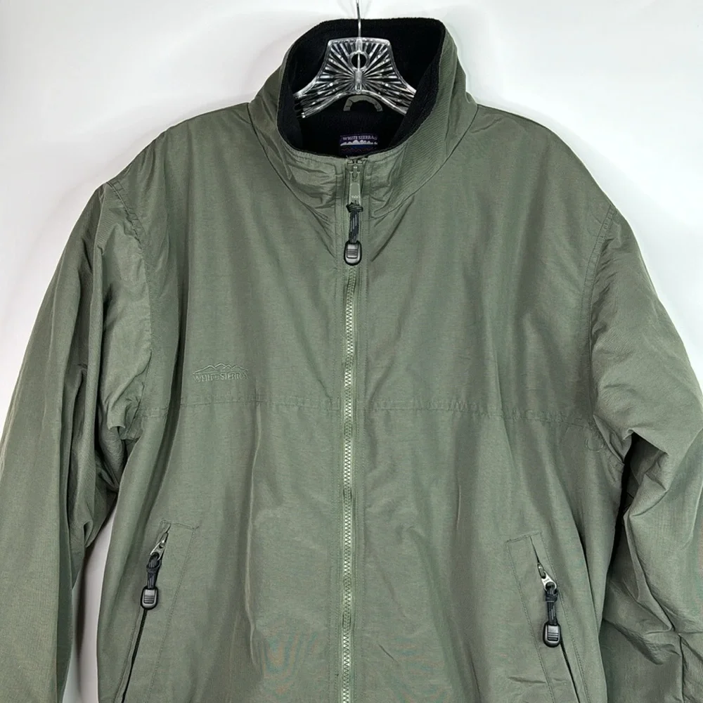 Vintage White Sierra Green Fleece Lined Jacket Size Medium